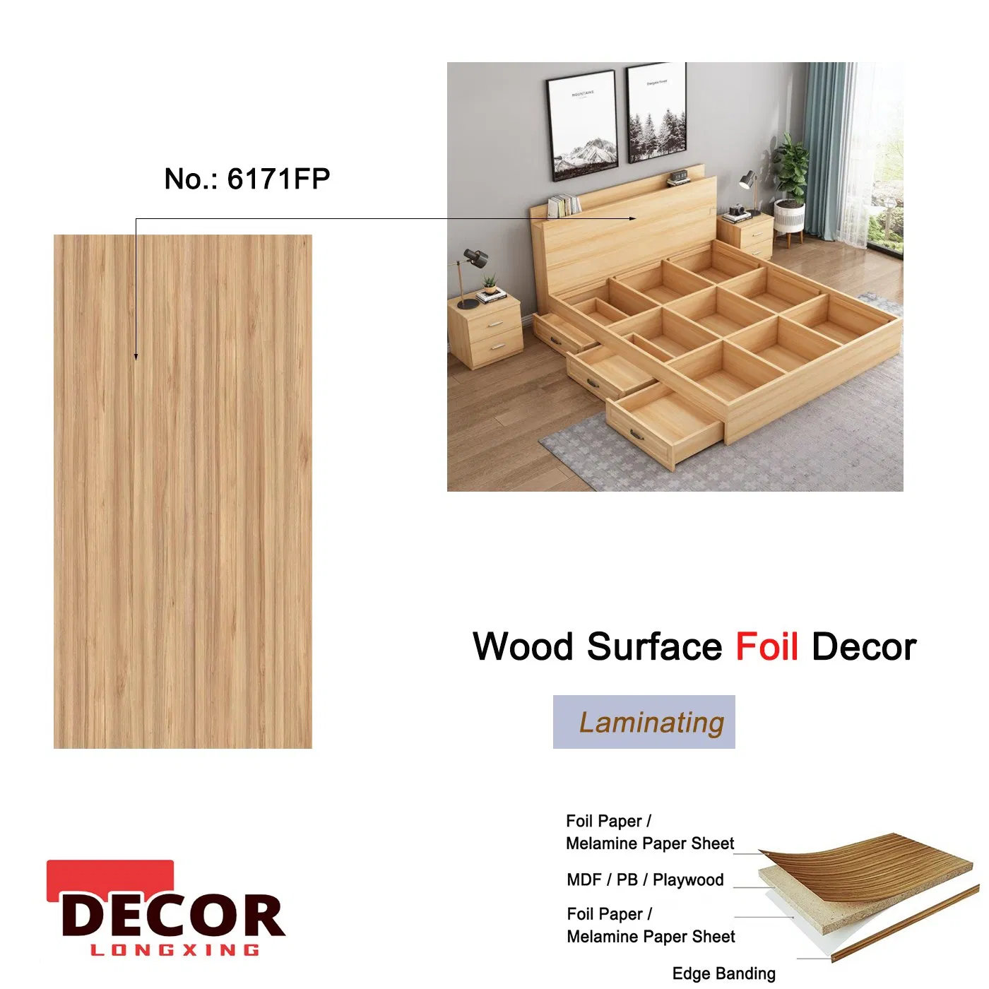 Factory Wholesale 30g 40g 45g 50g 60g 65g 70g 80g PU Paper for Furniture Decoration Wood Grain Paper Finish Foil Paper PU Paper