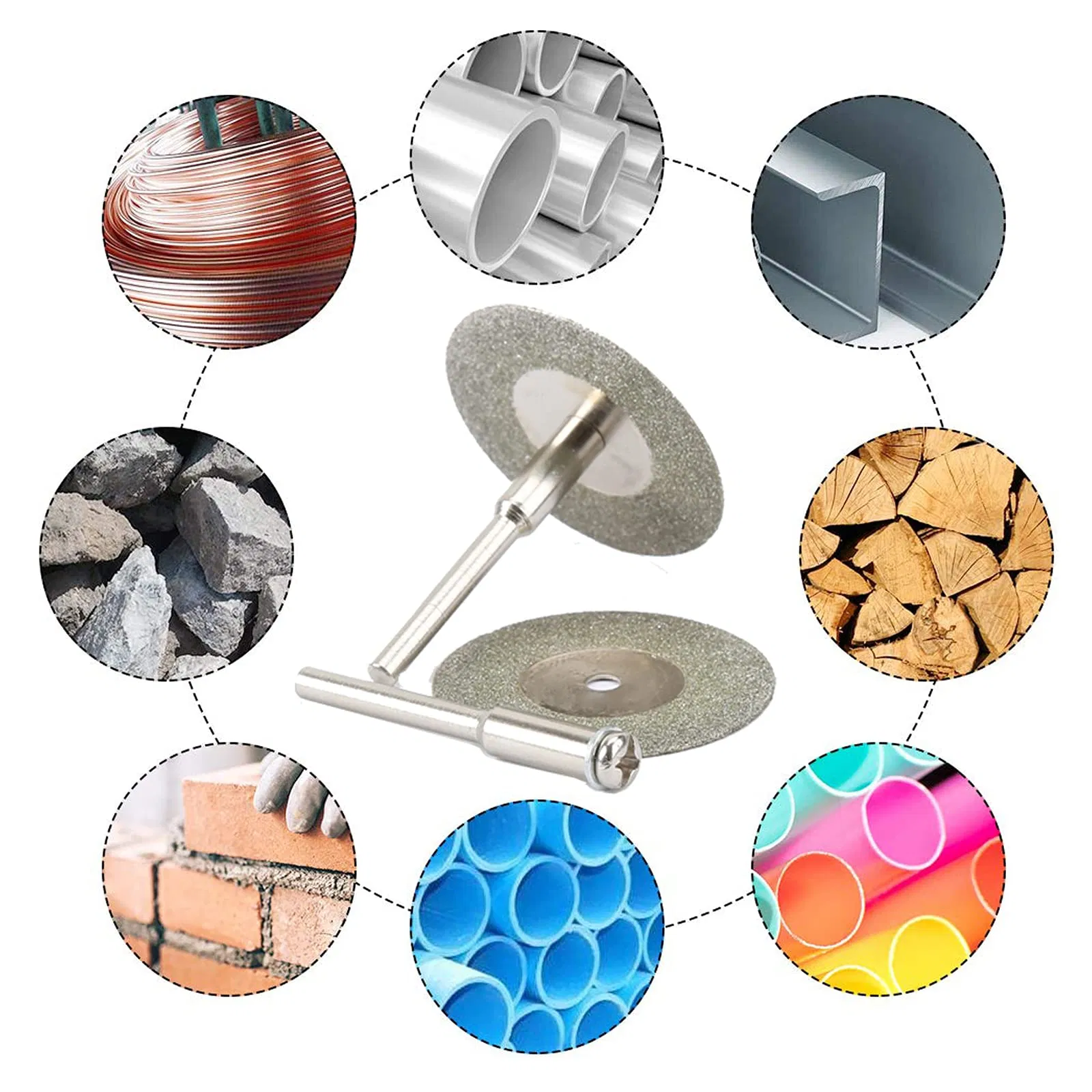 Diamond Cutting Abrasive Wheel Cut off Discs 10PCS with 2PCS Mandrel