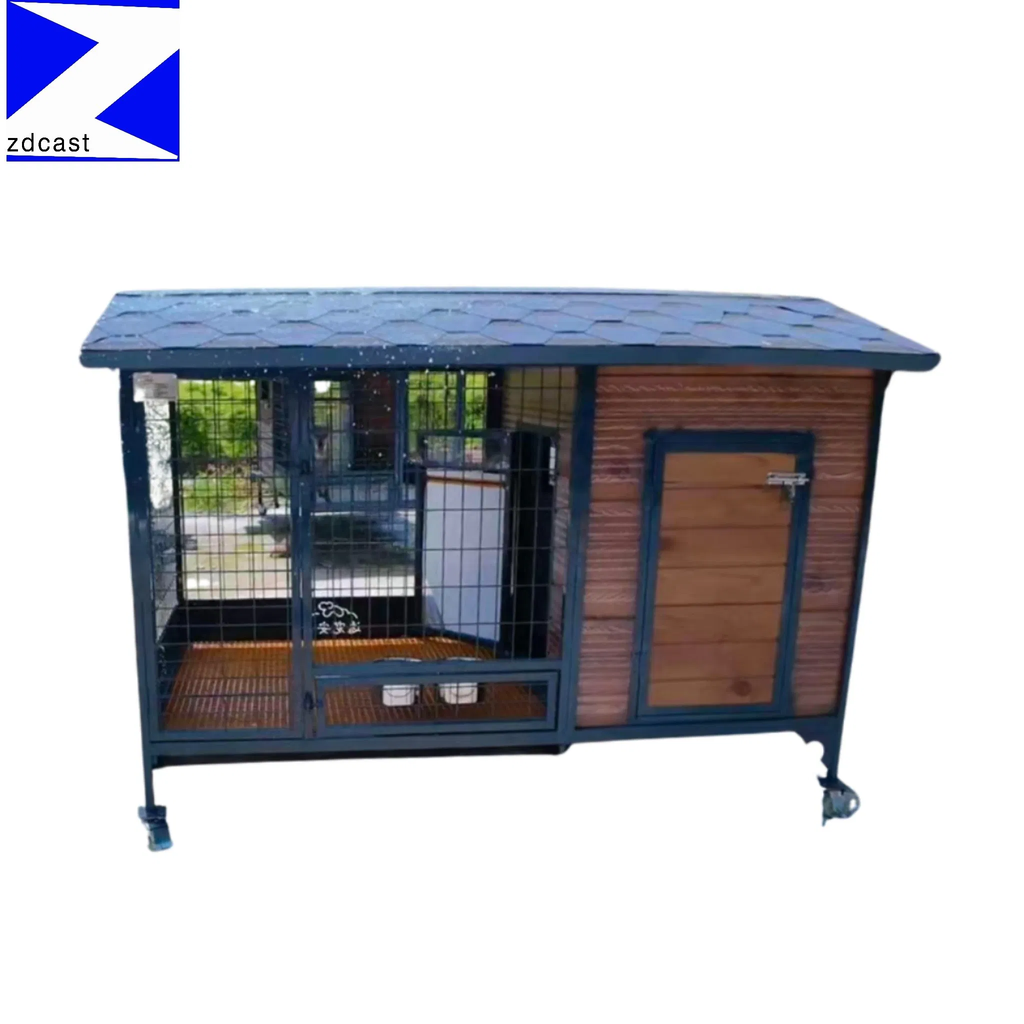 Luxury Outdoor Dog House with Modern Asphalt Roof and Wooden Kennel for Printed Pet Cages for Cats and Furry Friends