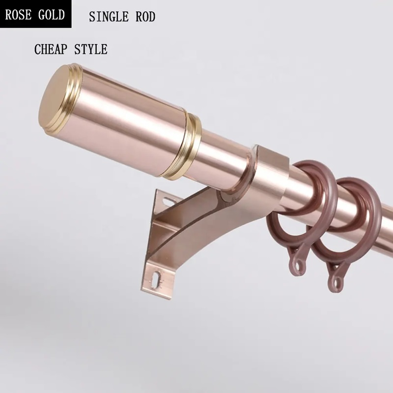 Aluminum Curtain Rod Sets Accessories Double Rod Brackets Nickel Champagne/Curtain Ring