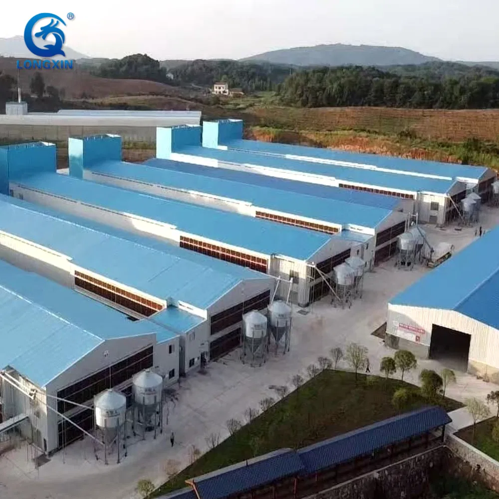 New Prefabricated Durable & Easy Installation Steel Structure Chicken Dairy Cattle Goat Shed Layer Breeding Cage Chicken Broiler Poultry Farm for Sale