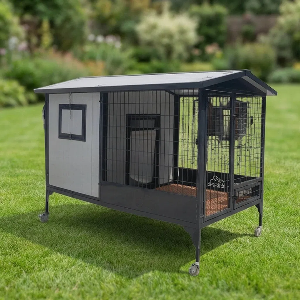 Breathable Slat Solid Wood Dog House for Outdoor Ventilation