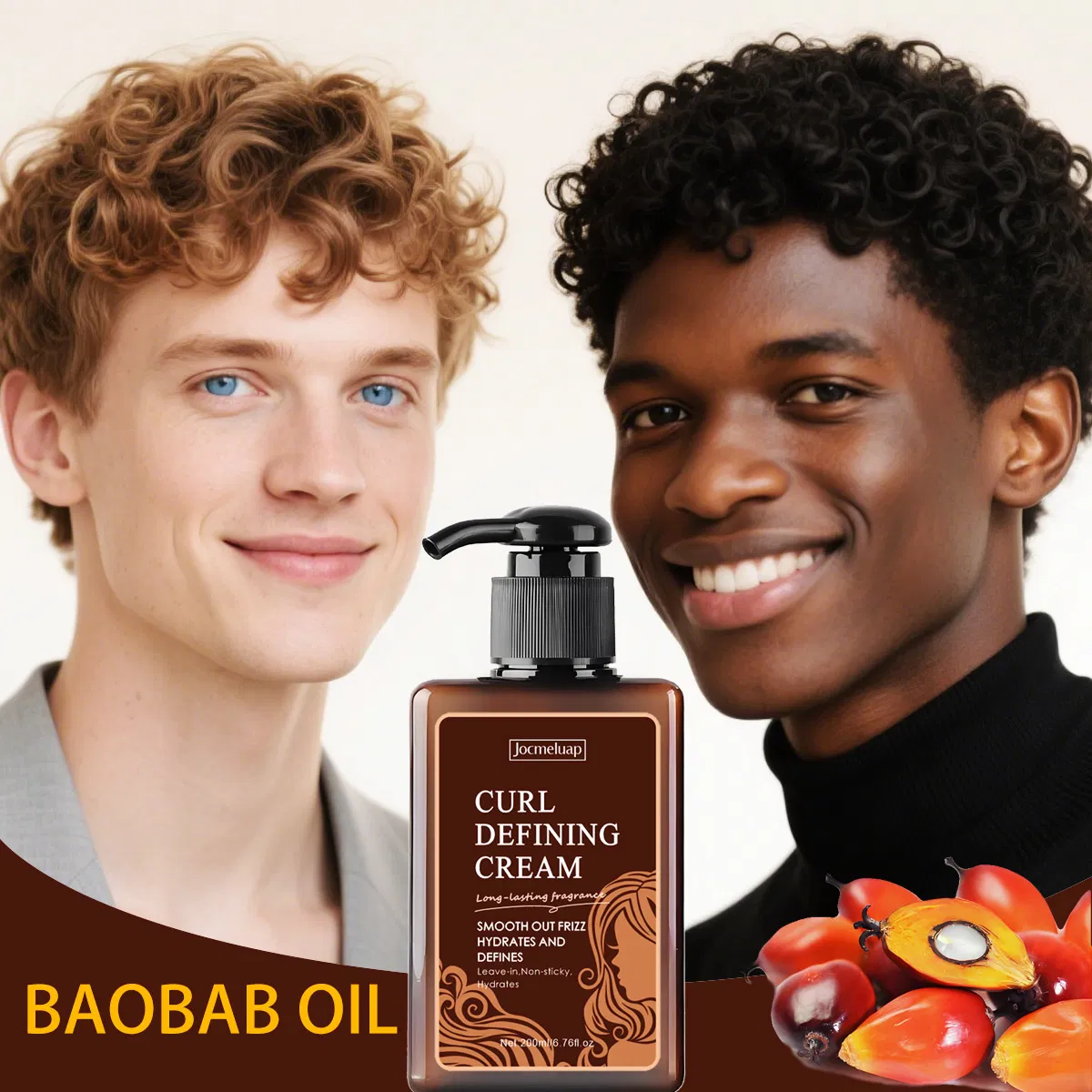 Natural Private Label Cosmetics Product Hair Curling Moisture Cream Defining Curly Hair Cream