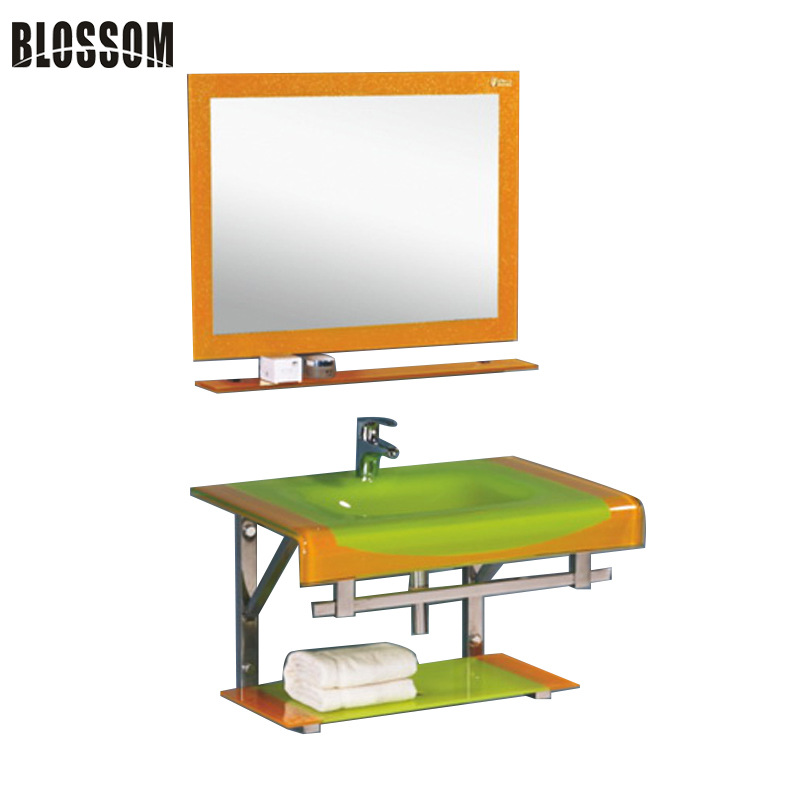 China Factory Glass Basin/Glass Washing Basin with Mirror