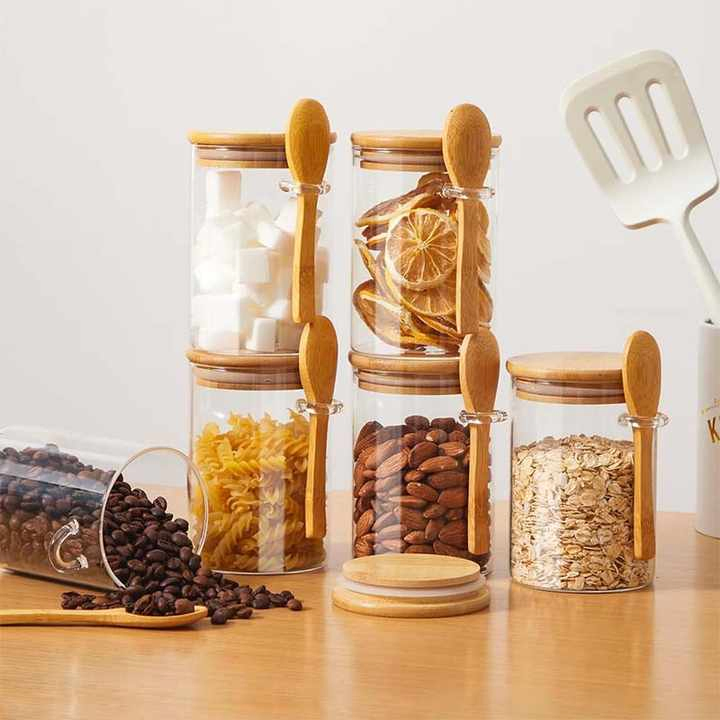Premium Borosilicate Glass Storage Jars with Airtight Lids