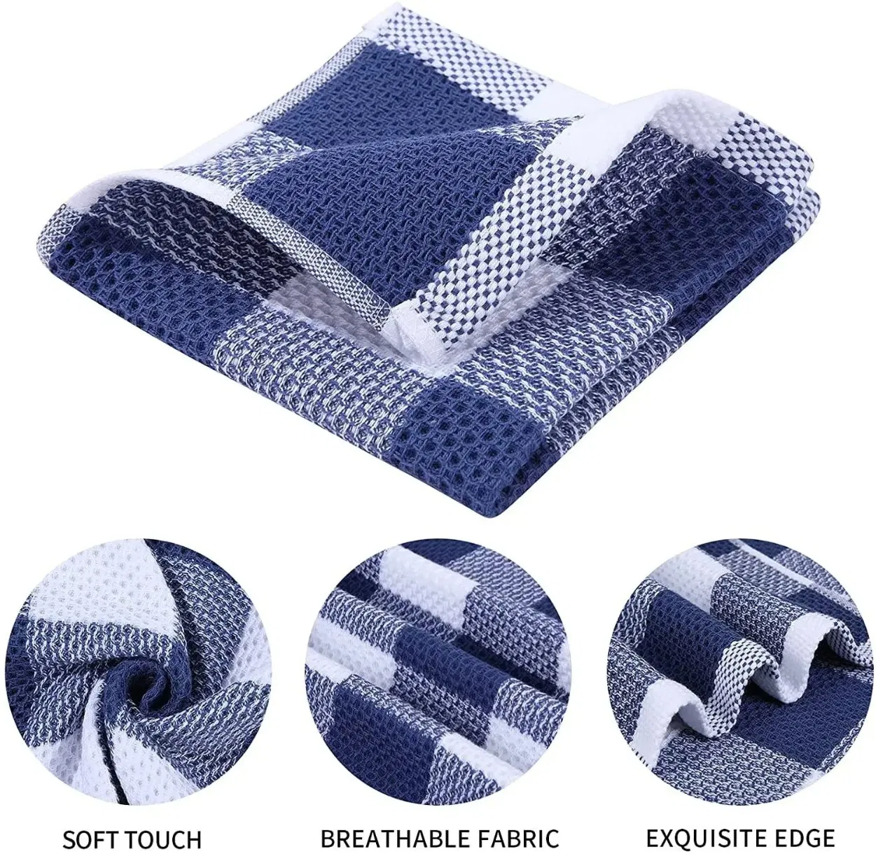 2PCS Cotton Dishcloth Towel Ultra Soft Absorbent Hand Towel Wash Cloth Household Kitchen Cleaning Cloth Grey