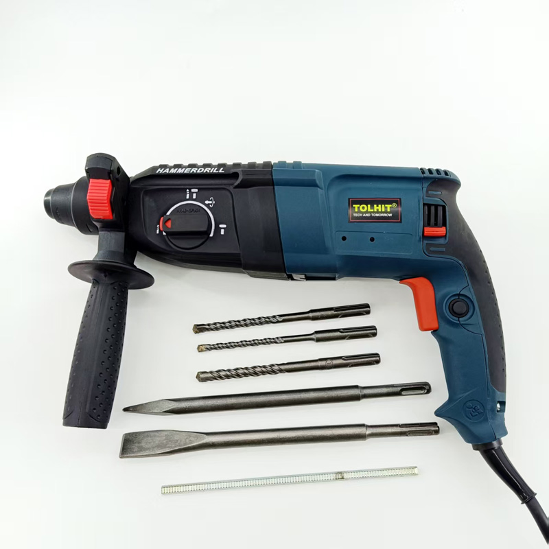 Перфоратор 800Вт, 26мм, 110-240В, с плоским сверлом