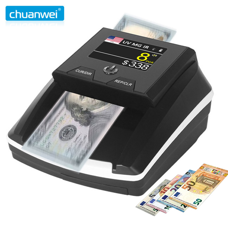 Counterfeit Detector TFT Display Currency Auto Recognize with UV Mg IR Value Counting Machine Pieces Counting Equipment Bill Counter Banknote Counter