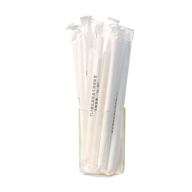 Guangzhou Power Strong Factory Wholesale Price Eco-Friendly Plant Starch Sugarcane Compostable Transparent Clear Single-Use Plastic PLA Straw for Cold Drink Cup