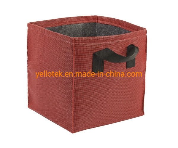 Square Colorful Tear Resistant Double Layer Canvas Fabric Pot with Handle for Urban Farmer Plant