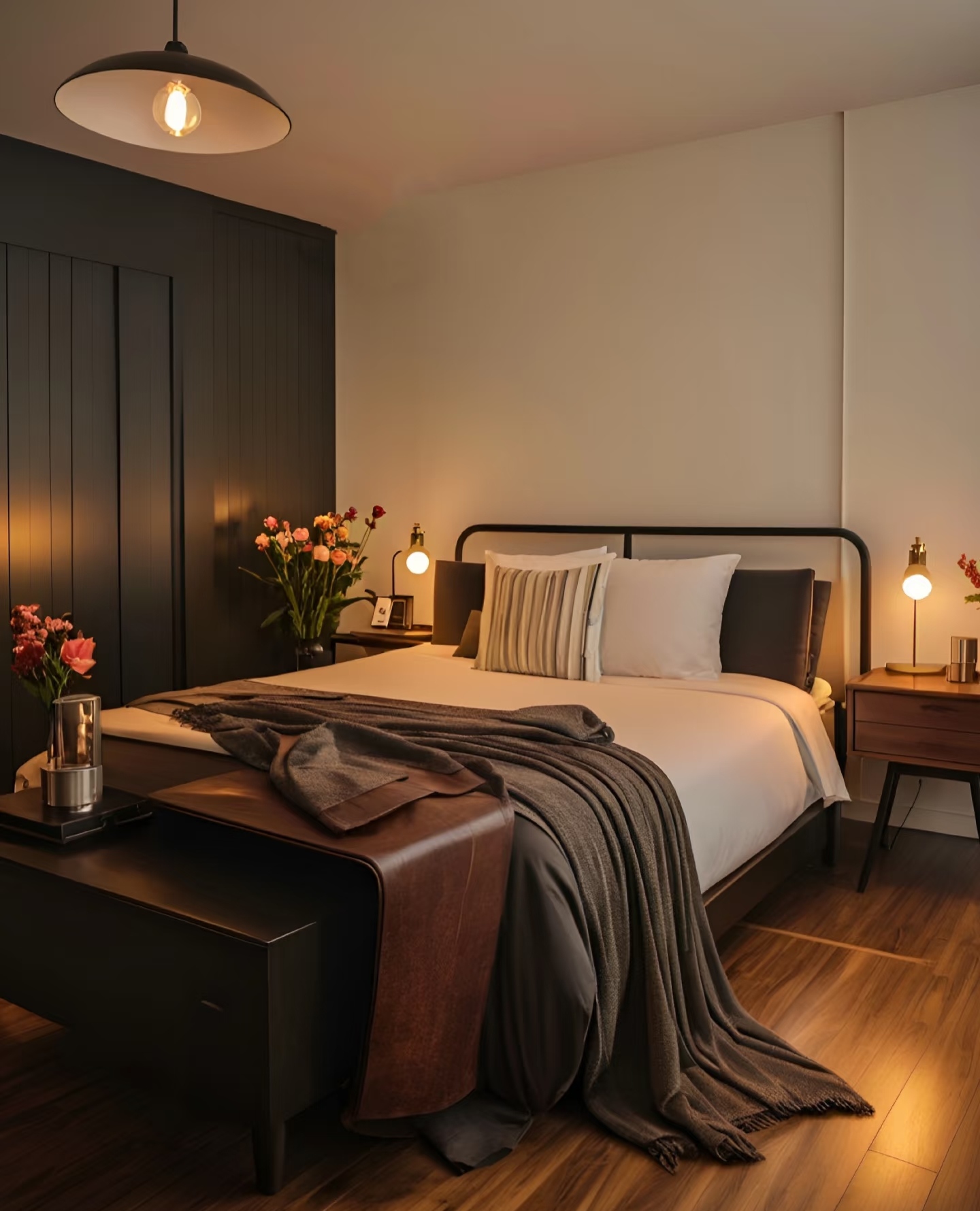 Мебель для спальни шпон дуба светлая для отелей квартир