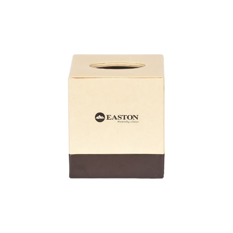 Custom Logo Hotel PU Leather Tissue Paper Box Holder