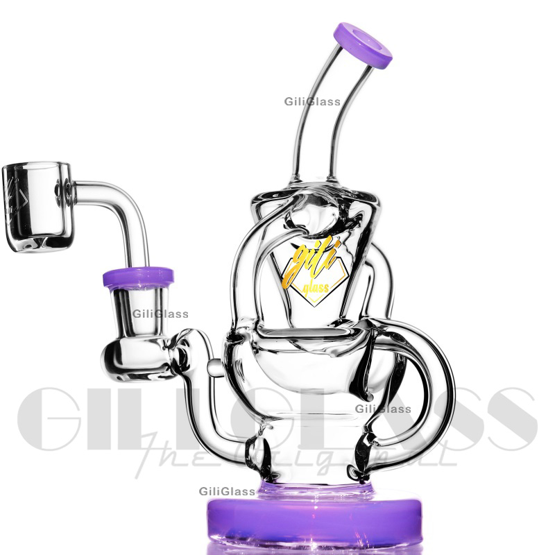 Giliglass 8 Inchies American Colors Recycler Hookah Smoking Glass Water Pipe