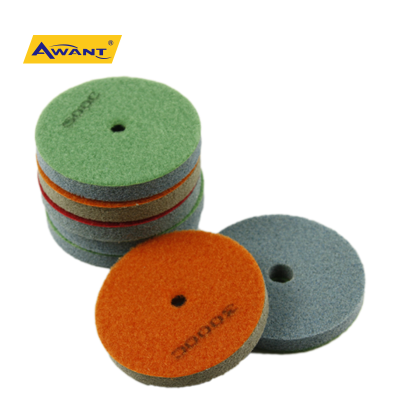 4 Inch 3000 Grit Sharpness Orange Nylon Wheel for Stone Marble Granite