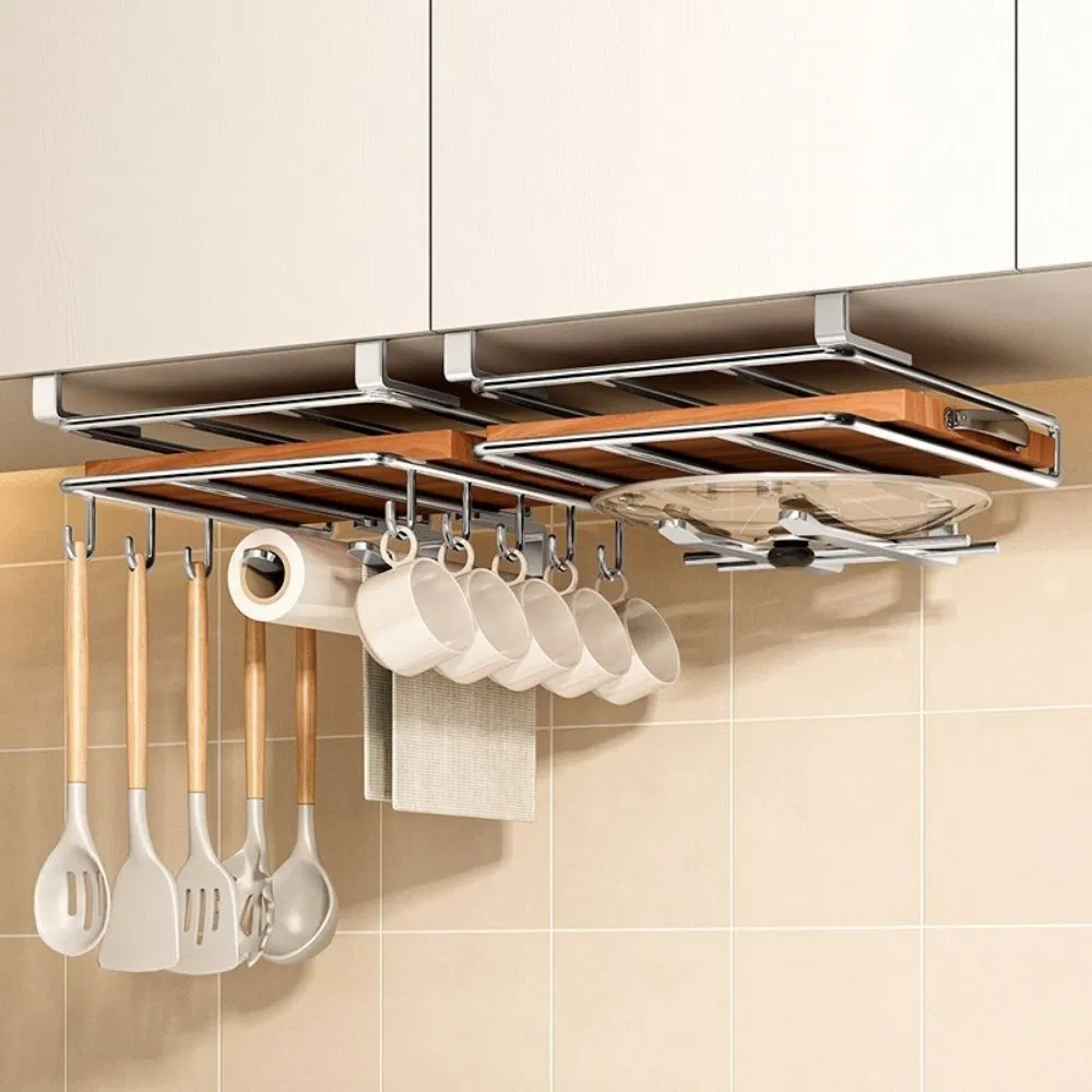 Cabinet Storage Shelf, Cutting Board Rack with Hooks Wyz28307