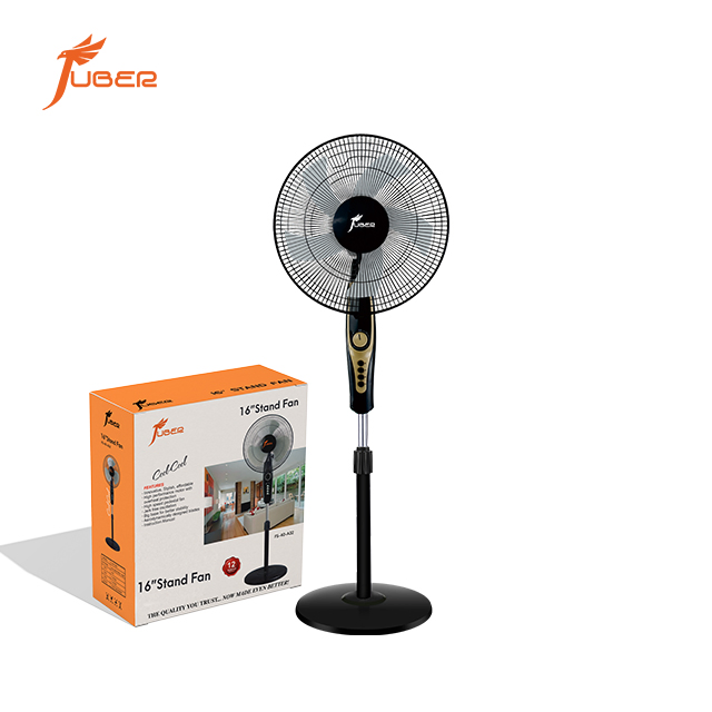 16 Inch Mechanical Stand Fan with 3 Speed Rotary Switch Floor Base