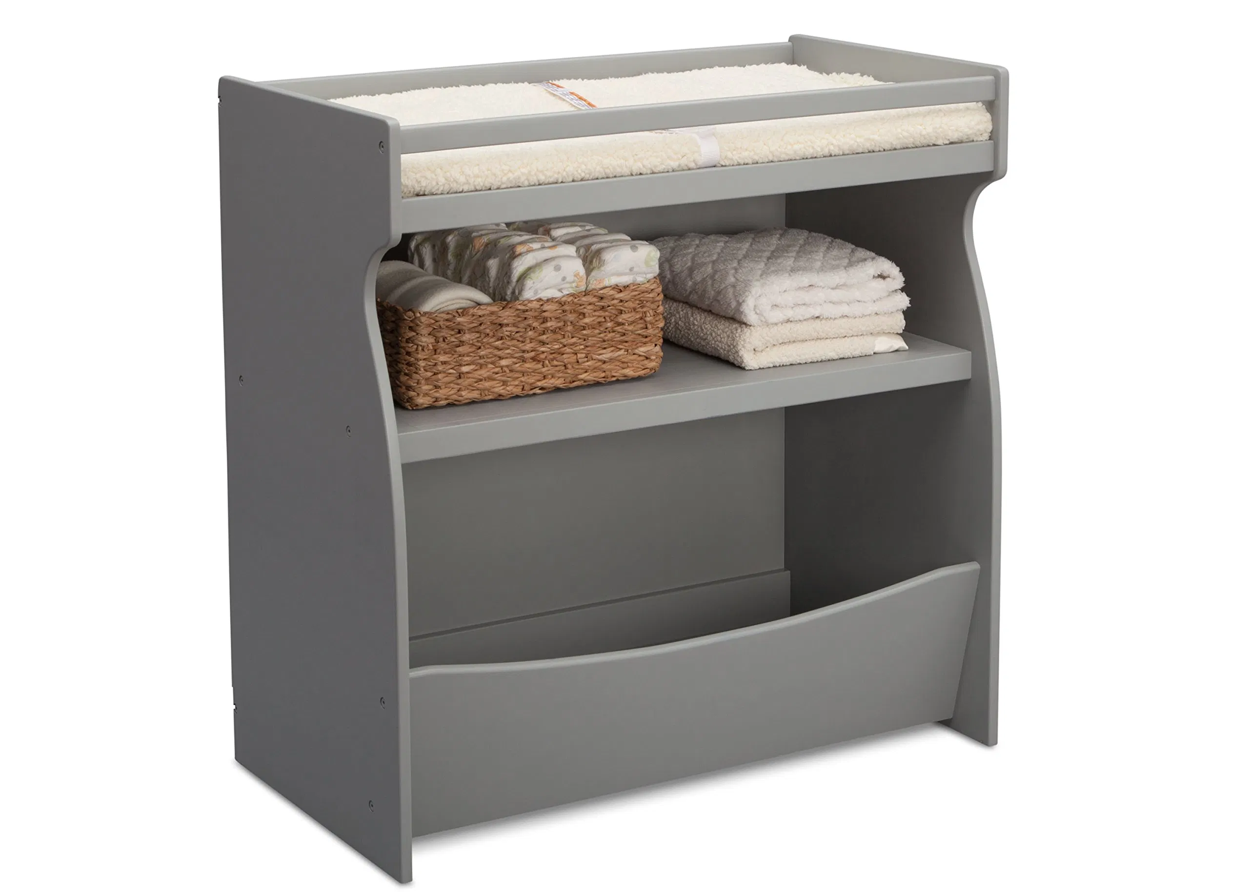 2-in-1 Changing Table Storage Unit Grey Changing Pad