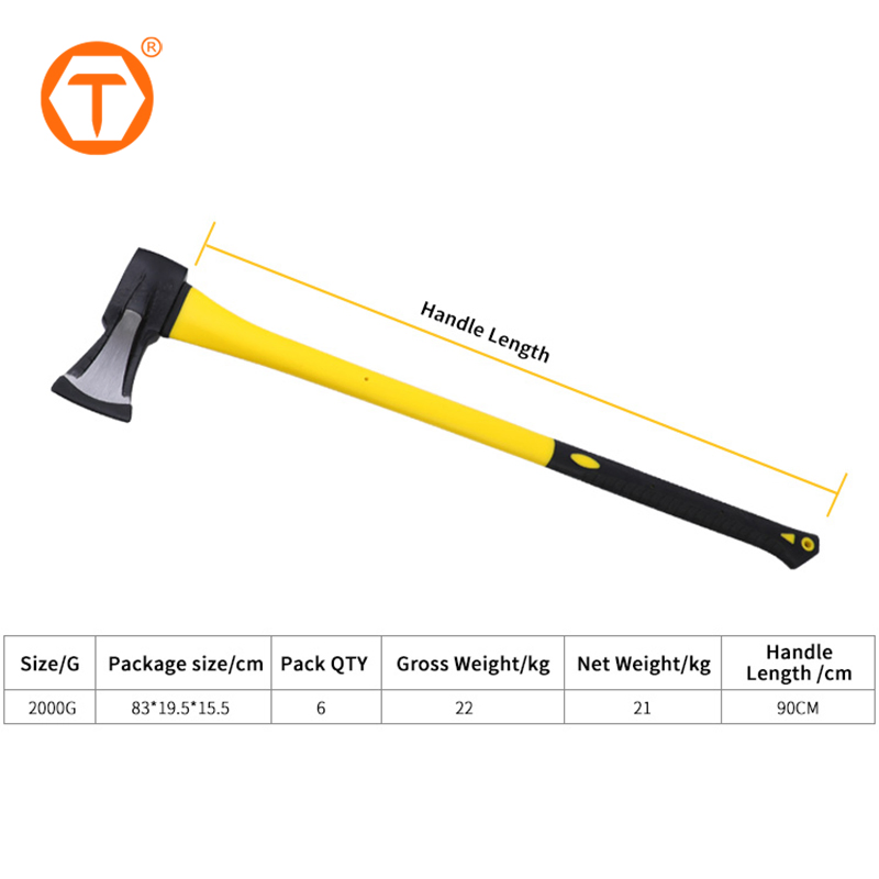 2000g Carbon Steel Forged Splitting Maul Hatchet Axe for Cutting