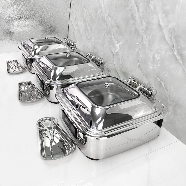 Hotel Restaurant Commercial Heat Preservation Furnace Chafer Buffet Food Warmer 6L Stainless Steel Chafing Dish