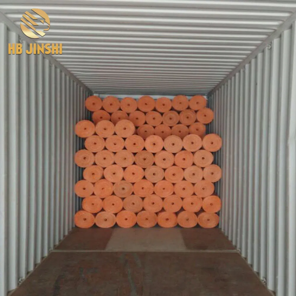 Galvanized Metal Wire Backed Silt Fence with Orange Woven Geotextile
