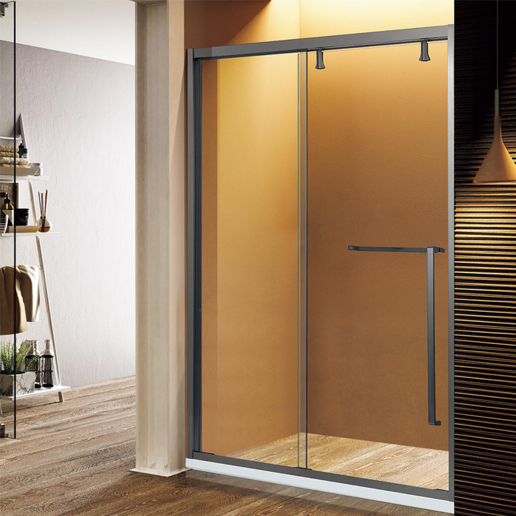 Shower Glass Door Enclosure Safety Stainless Steel Frame Rectangle Sliding Shower Room