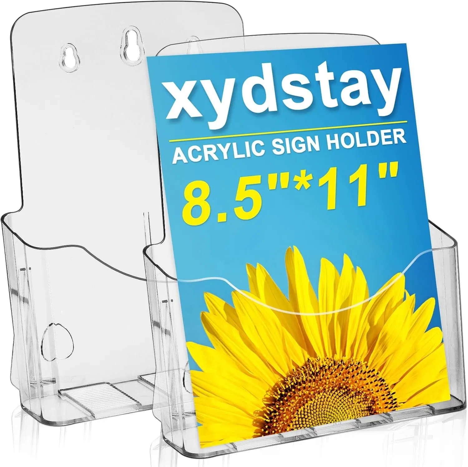 Acrylic Brochure Holder 8.5X11 Inches Slant Back Design Clear Display Stand