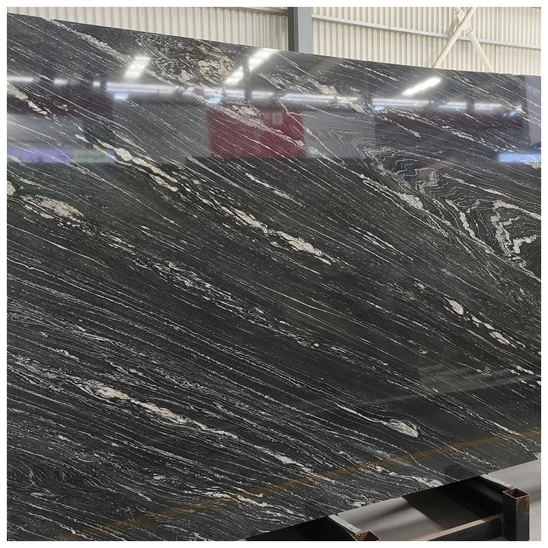 Brazilian Black and Gold Tropical Storm Quartzite Slabs
