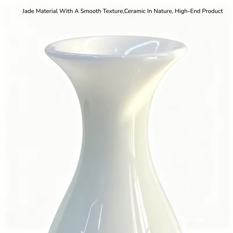 Wholesale High-End Glossy Jade-Like Minimalist Ceramic Vase Long Neck Porcelain Bud Vase for Christmas Home Decor