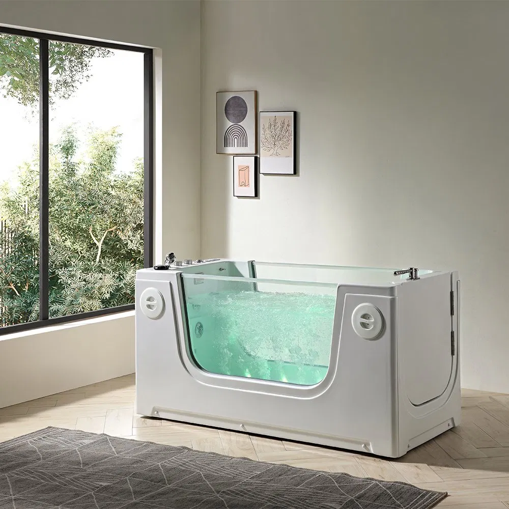 White Color Rectangular Shape Acrylic Bathtub with Lifting Bath Tub for Pet