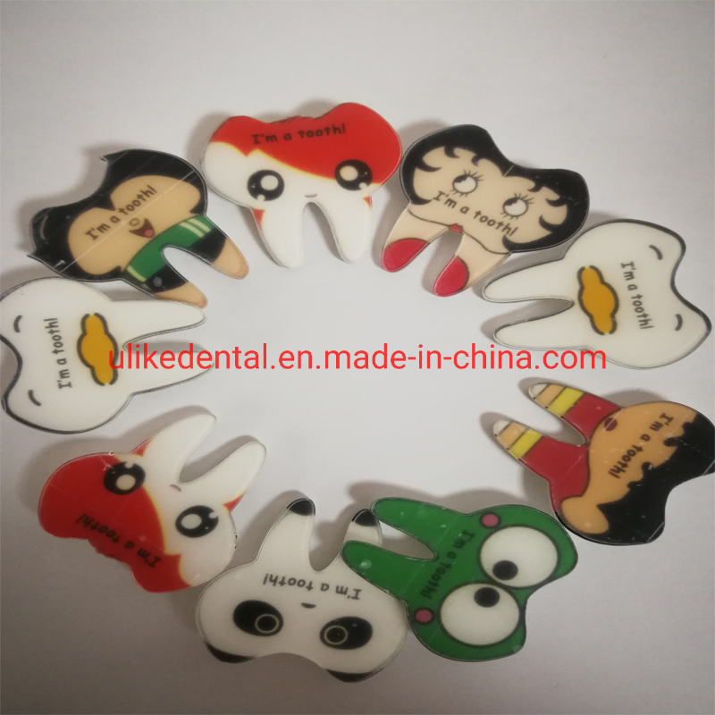 Hot Sale Tooth Shape Cartoon Dentist Teeth Badge with Pin Dental Gift