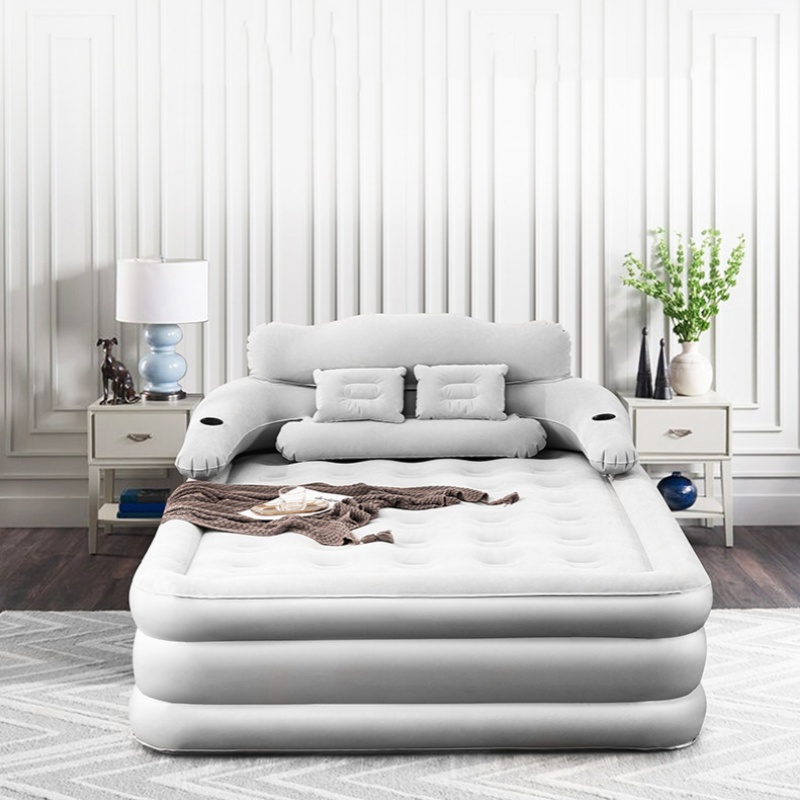 Матрас надувной двуспальный складной повышенной высоты