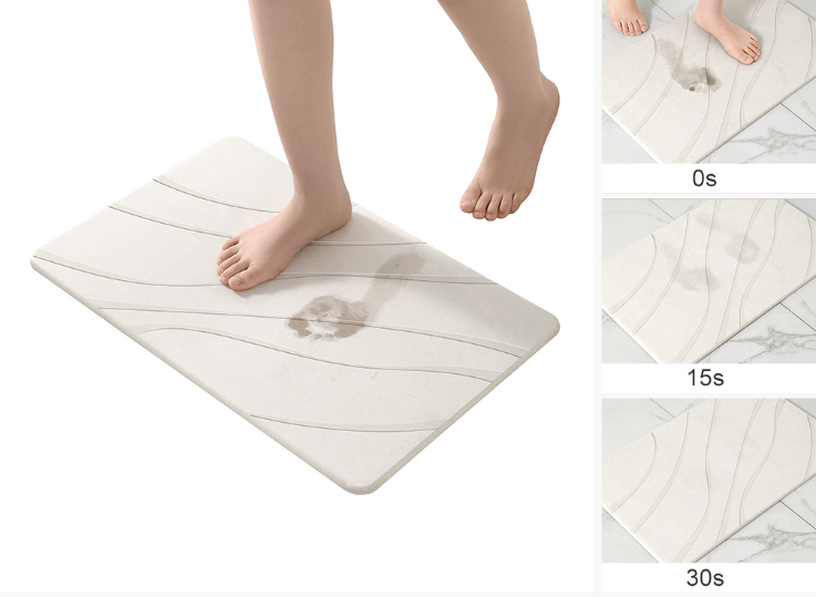 Diatomaceous Earth Shower Mat Non Slip Instantly Removes Water Drying Fast Earth Bath Mat Easy to Clean