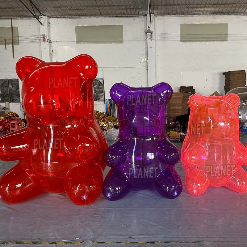Inflatable Transparent Airtight Bear for Decoration
