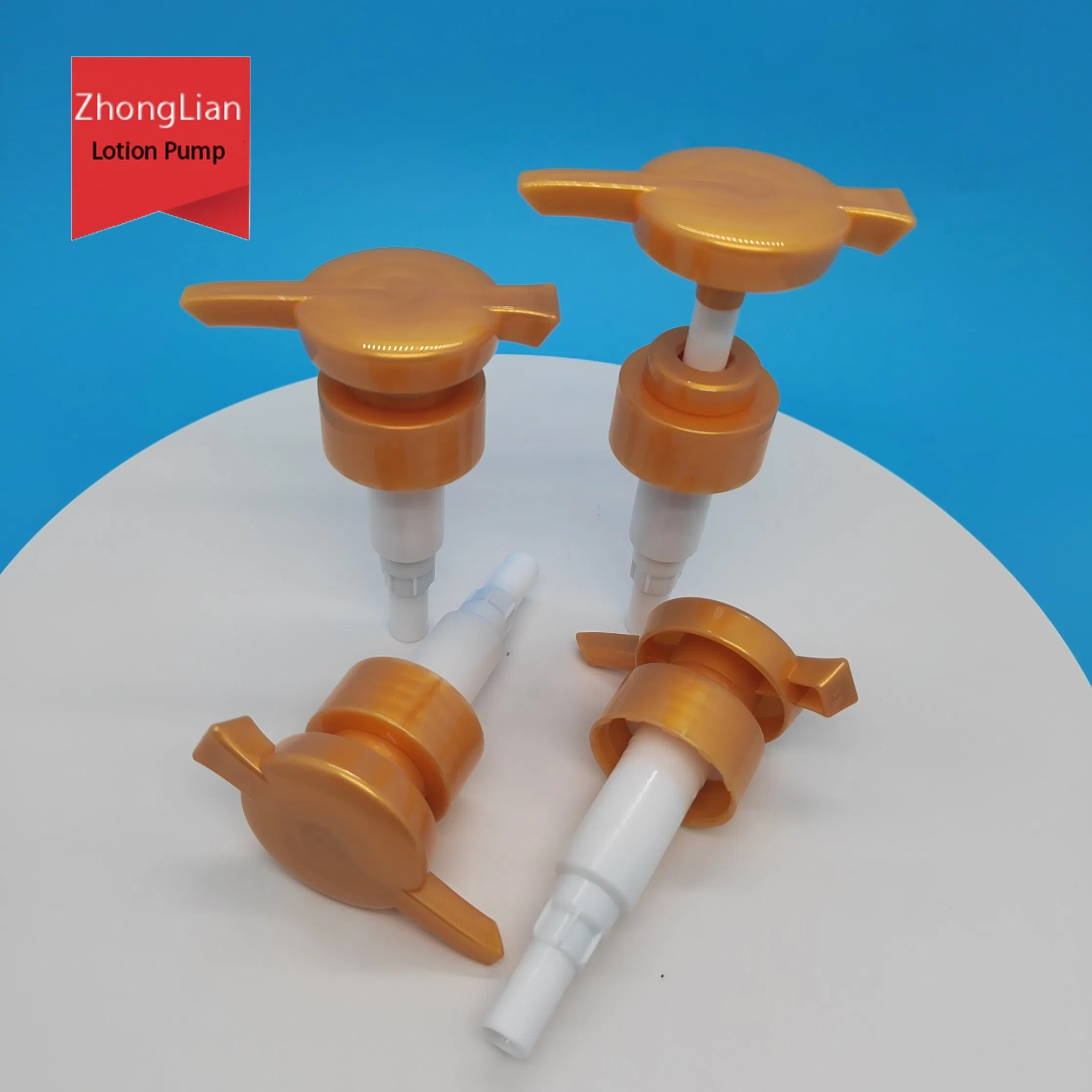 Custom Shining Gold 28/410 33/410 Output 4ml Plastic Lotion Pump for Shampoo Bottles