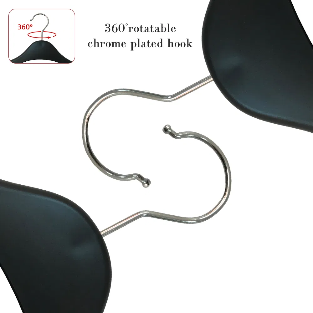 Garment Usage Material Friendly Cheap Black Plastic Clothes Hanger