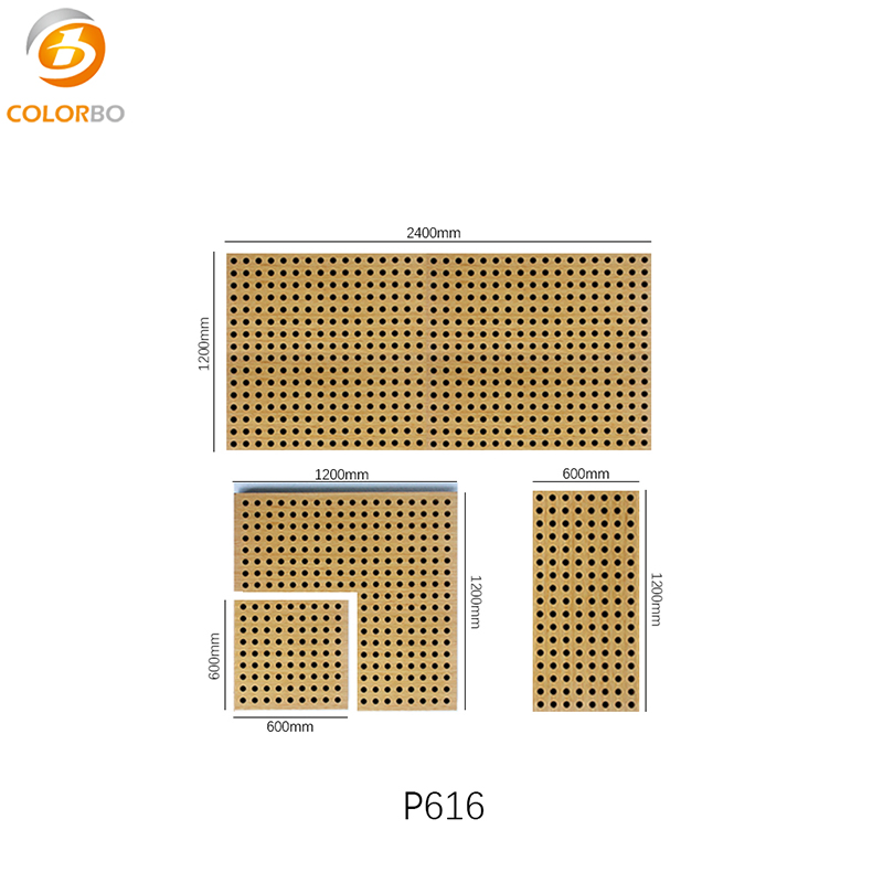 Wooden Veneer MDF Perforated Wooden Acoustic Panel