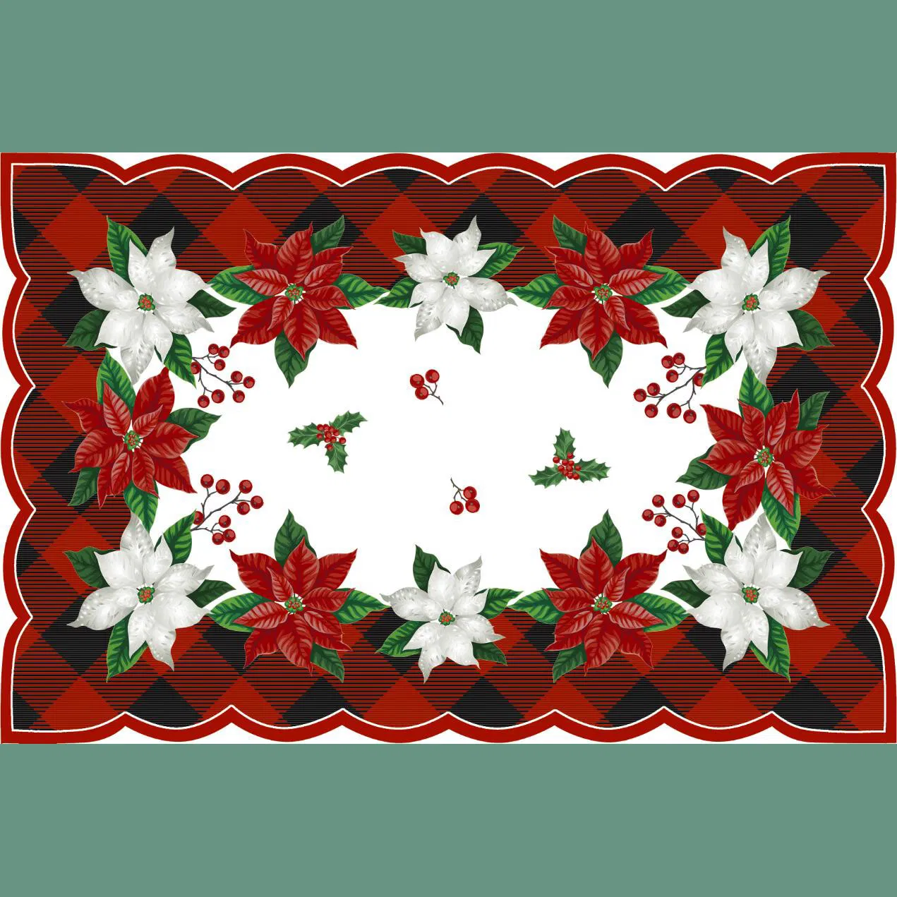 Cheap Price Sample Promotion Christmas Flower and Spring Flower Pattern Placemat
