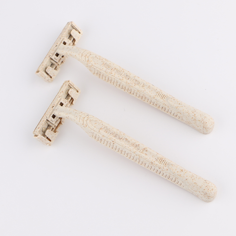 Wheat Straw Material Razor Disposable Biodegradable Twin Blade Razor