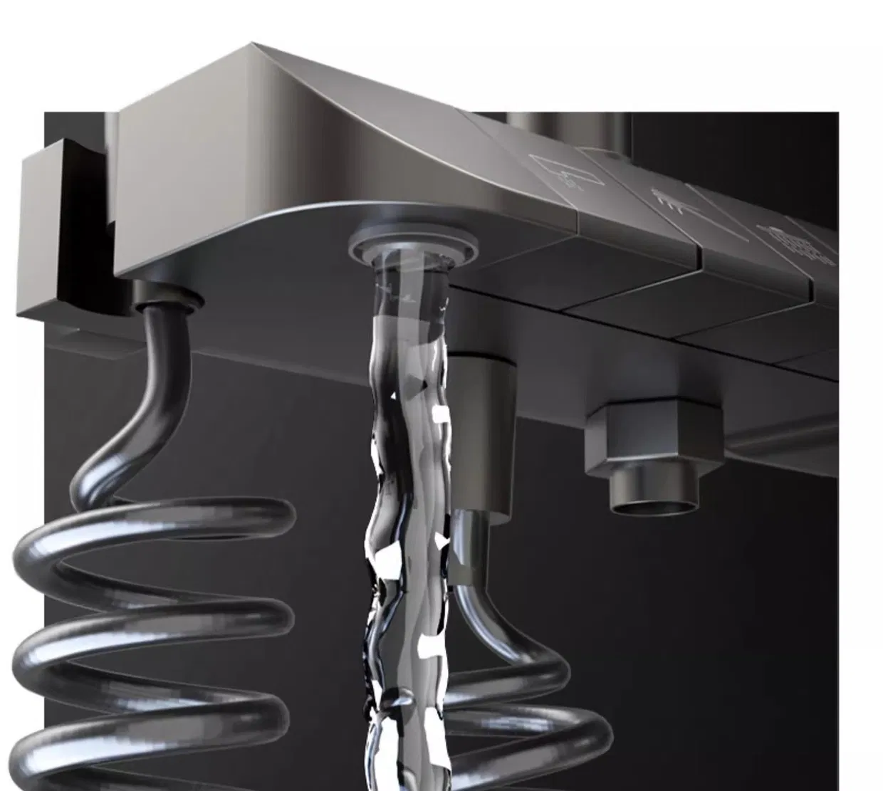 China Manufacturer White Piano Keys Rain Wall Mount 3 Functions Shower Set with 12" Shower Head