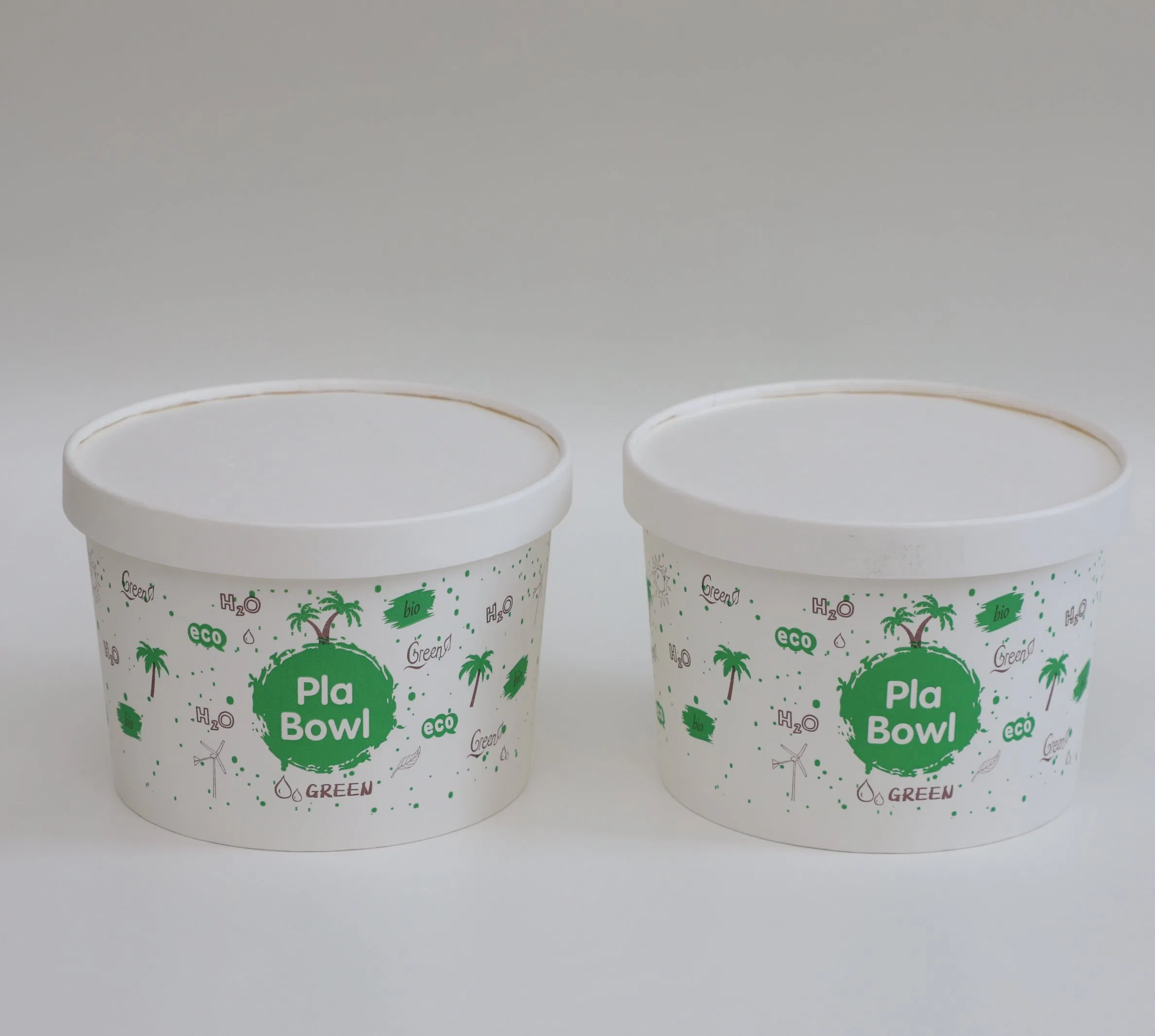 PLA 750ml Disposable Take Away Food Paper Packing Salad Bowl