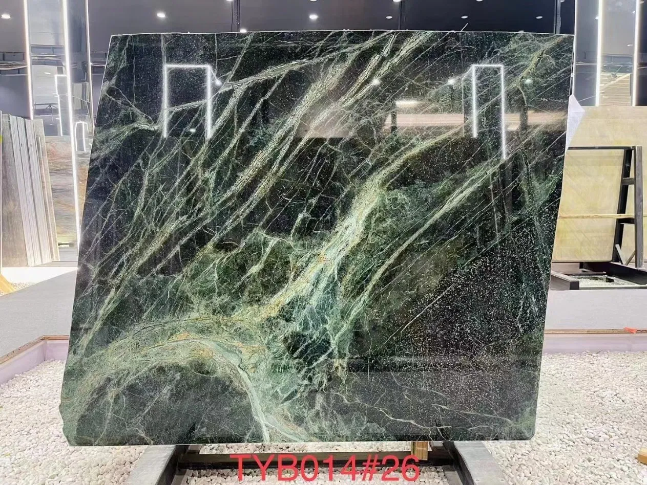 Cheap Luxury Natural Green Veins Verde Prada Green Marble for Wall Tiles, Countertops, Background