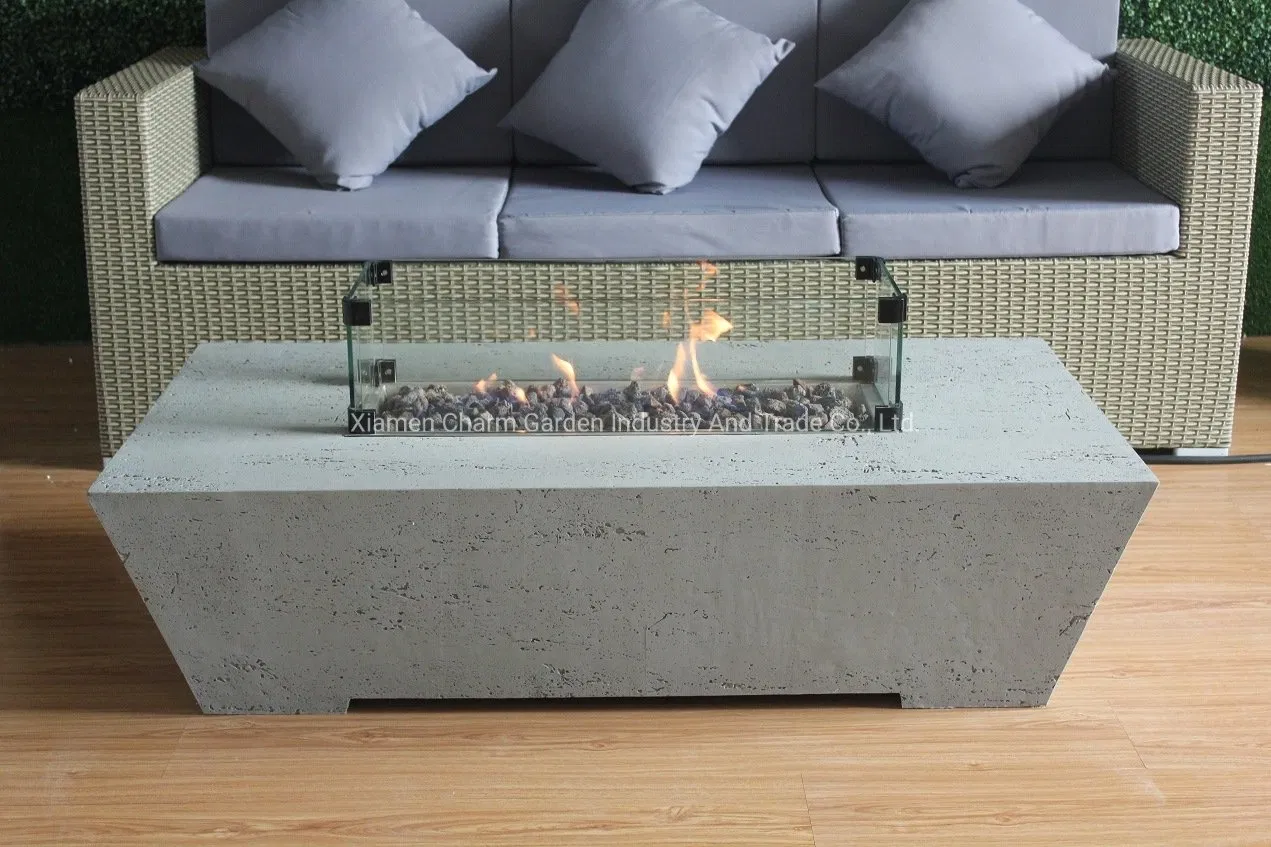 Ready to Ship Charm Garden Outdoor Patio Propane or Natural Gas Modern Fire Pit Table