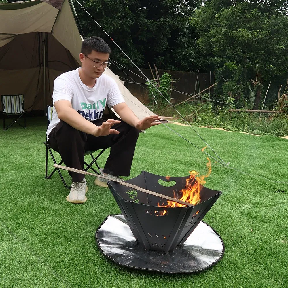 Большой современный переносной камин для улицы