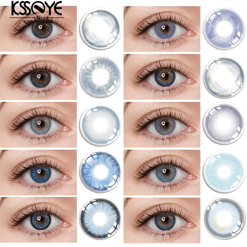 Wholesale 1 Yearly Pretty Blue Eyes Ware Plano Colored Contact Lenses Ice Color Contact Lens with Factory Price