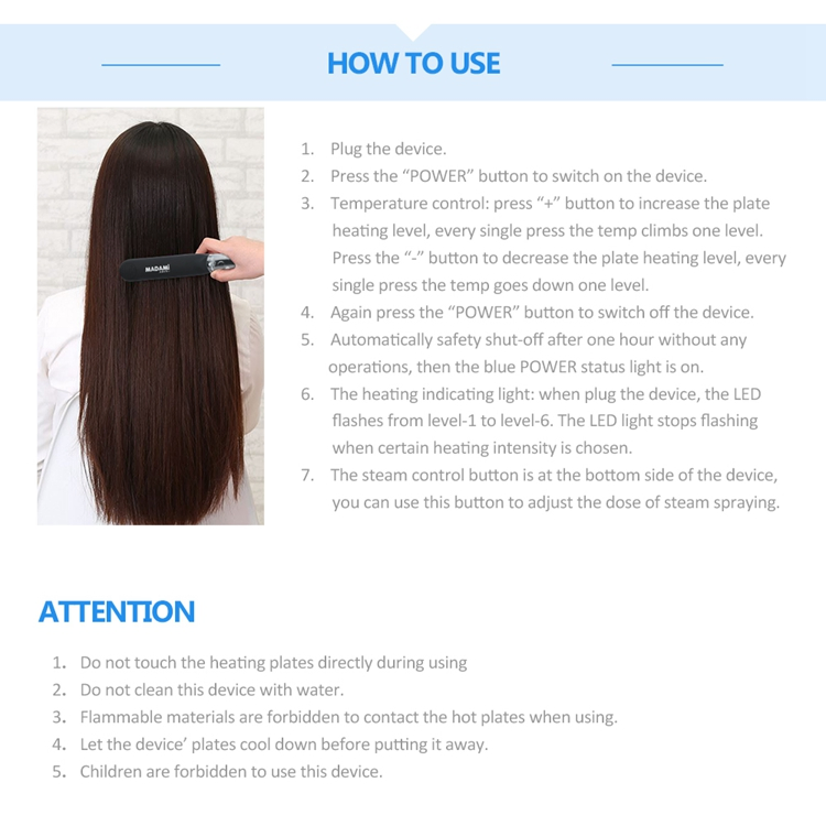 Hair Iron Steam Hair Straightener
