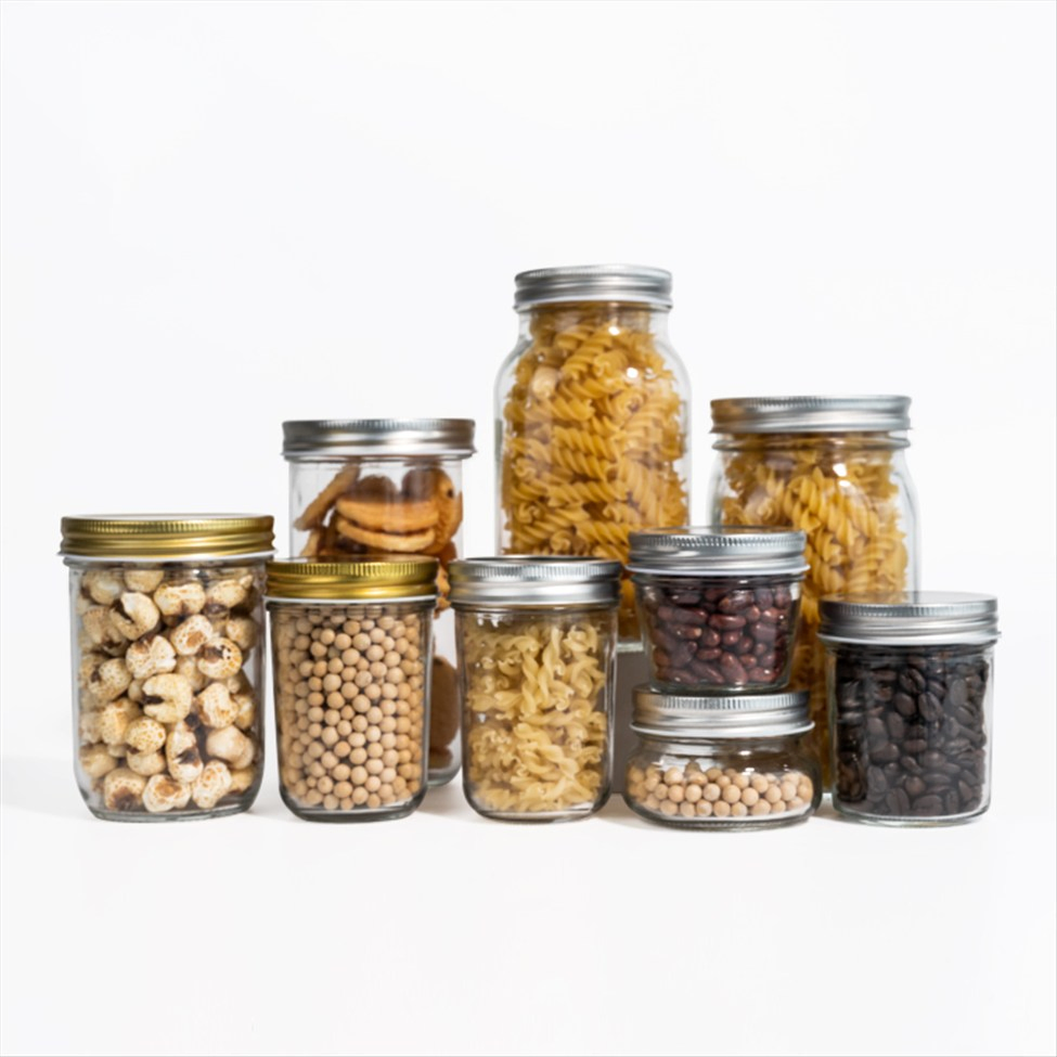 Round Mason Glass Jar with Screw Top Tinplate Cover Lid