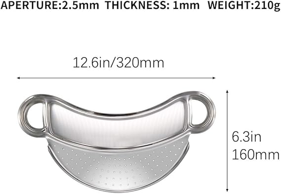 Half-Moon Pan Strainer Pot Drainer Pan Colander for Spaghetti Wbb12138