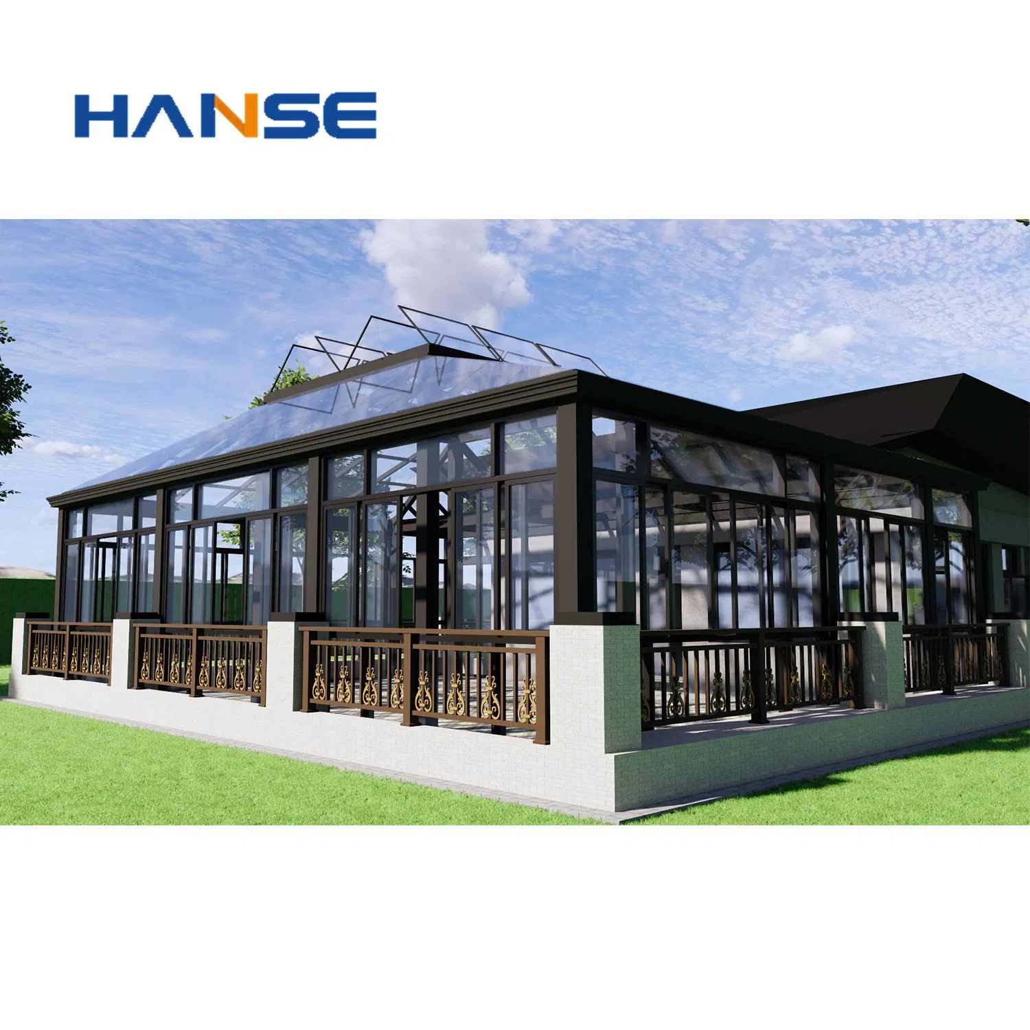 High-Quality Customized Winter House Garden Villa Aluminum Sun House Glass Roof Aluminum 4 Season Sunroom