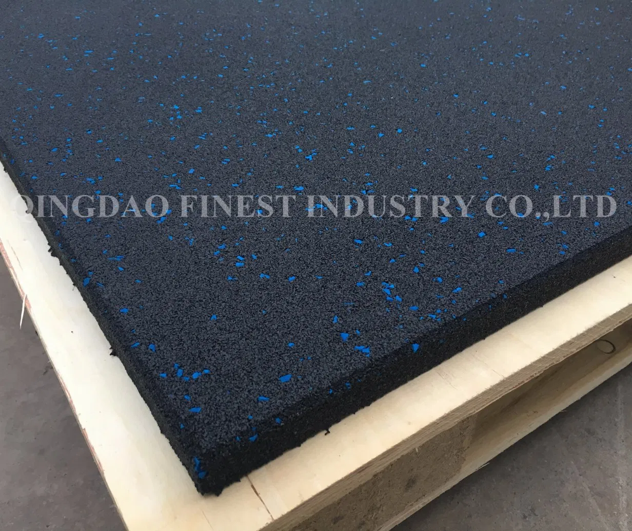 1m X 1m X 15mm Size Commercial Rubber Gym Floor Tile with High Density Tile Weight 13.8kg