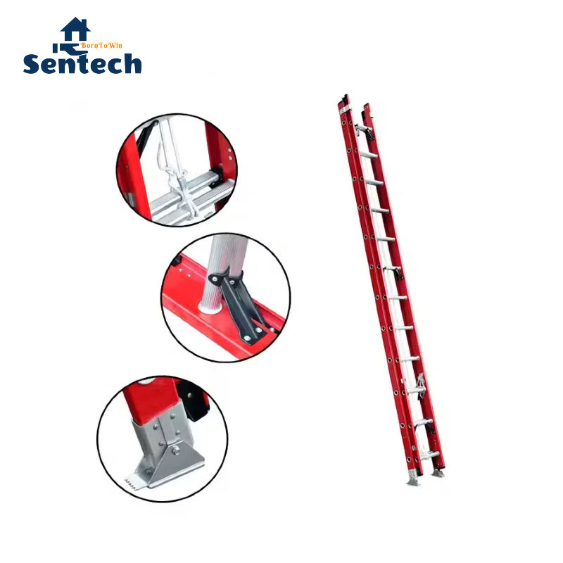 Popular Light Weight Fiberglass Extension Ladder with Two Sections